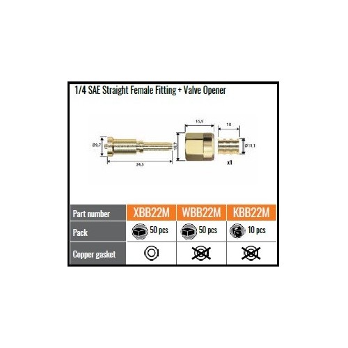 XBB22M RACCORDO 1/4SAE C/DEPR.x DN4