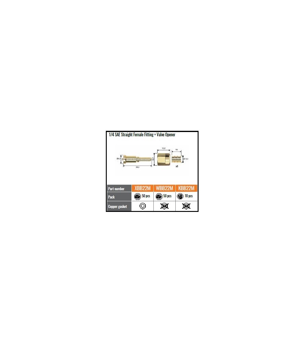 XBB22M RACCORDO 1/4SAE C/DEPR.x DN4