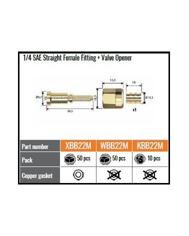 XBB22M RACCORDO 1/4SAE C/DEPR.x DN4