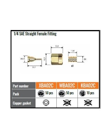 KBA02C  PZ.10  RACCORDO 1/4SAE x 0780GIREV. FEMMINA