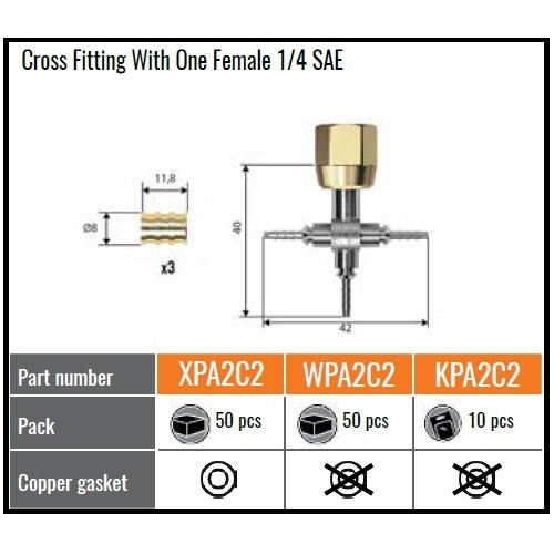 KPA2C2 PZ.10 QUADRA DN2 CROSS FITTINGF 1/4 SAE