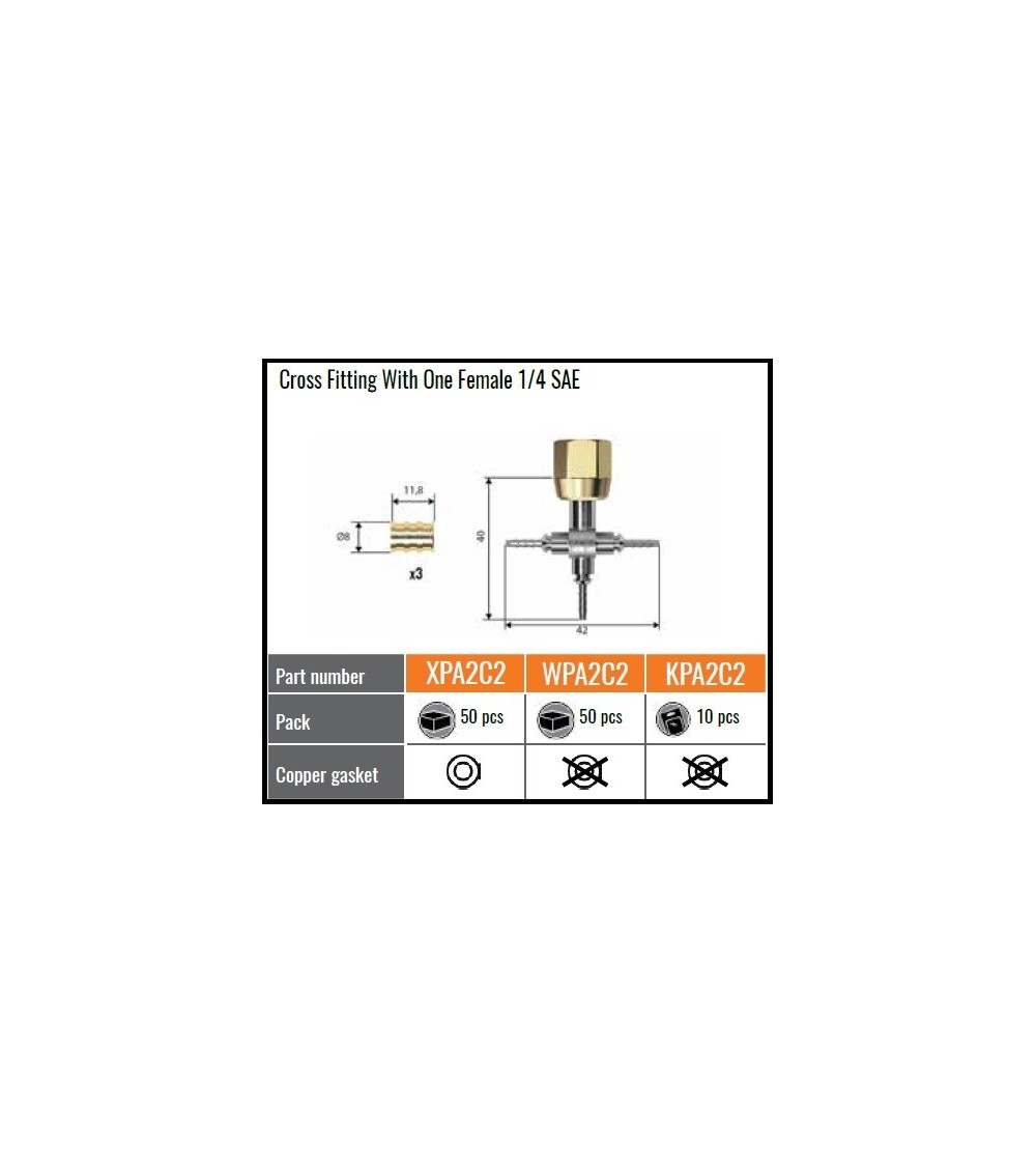 KPA2C2 PZ.10 QUADRA DN2 CROSS FITTINGF 1/4 SAE