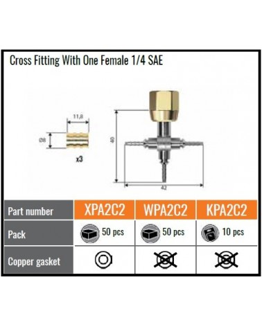 KPA2C2 PZ.10 QUADRA DN2 CROSS FITTINGF 1/4 SAE