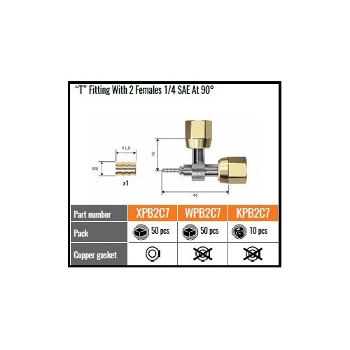 KPB2C7   PZ.10  RACCORDO A T   90°QUADRA 2  A PRESSARE