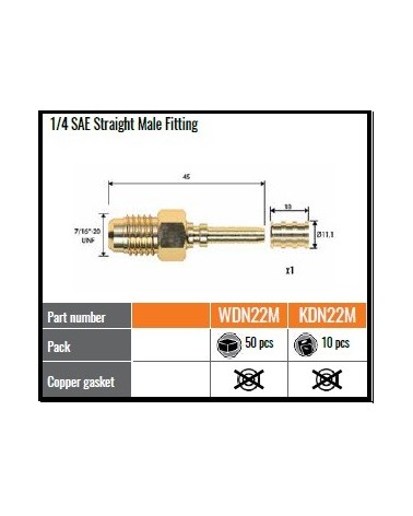 KDN22M PZ.10  RACCORDO 1/4 SAE M DRITTO