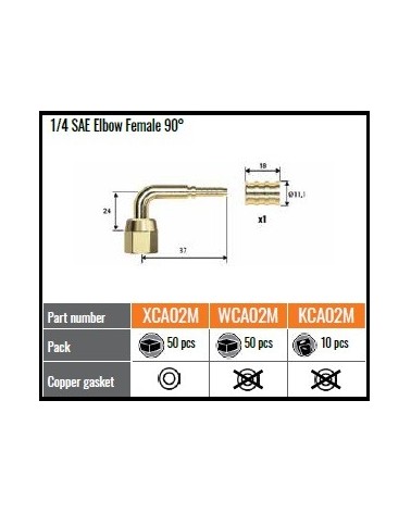 WCA02M RACCORDO 90° 1/4 SAE F.X QUADRA 4