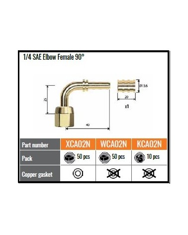 WCA02N RACCORDO PRESS. 90° 1/4 SAE F.DN6