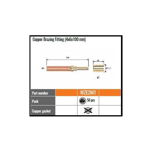 WZE2M1  RACCORDO DN4 C/TUBO CU D.6X100