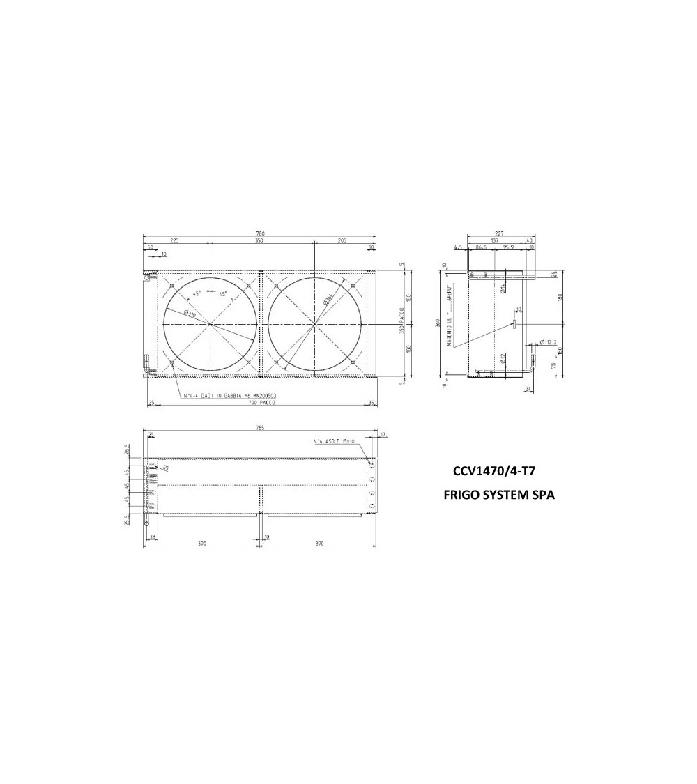 CCV 1470/3  T7  RAL9005 CONDENSATORE