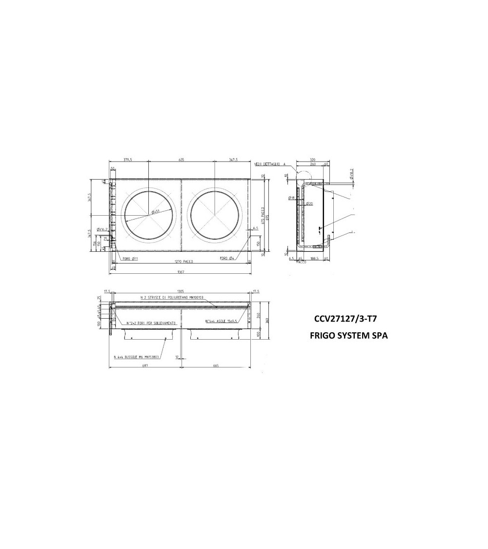 CCV 27127/3-T7  RAL9005 CONDENS. ERP2015B06097 2X450 BOCC. H.100+NERV.