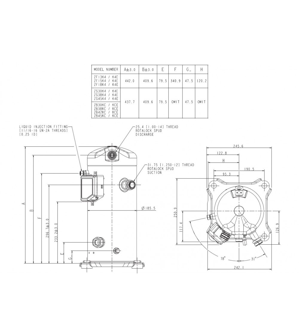 DWM ZB38KCE-TFD551 COMPRESSORE 380/3/50
