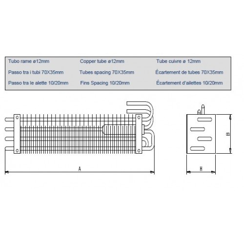 VT10 40 EVAPORATORE PER VETRINA STATICO 