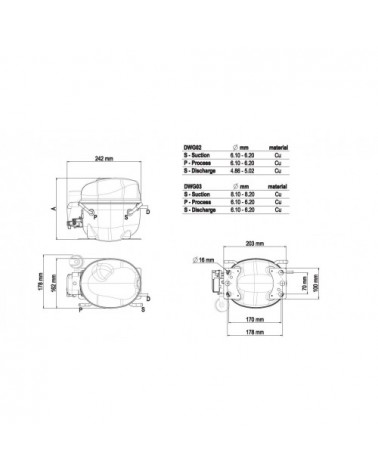 NEK6214Z/SC   COMPRESSORE  R134 CSIR 269JA51M1AJ   220-240V.50HZ.