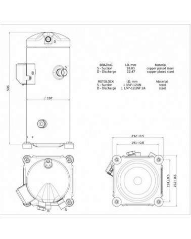 SE6053GS-O  COMPR. SCROLL  302AO0401AA 380-420V. 50HZ   460V 60HZ HP7