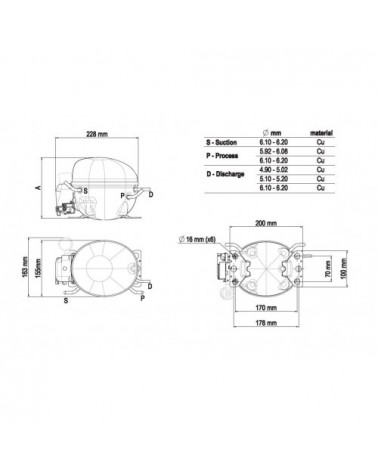 EMC3119U COMPRESSORE R290 220V/50HZ RSCR LBP/MBP