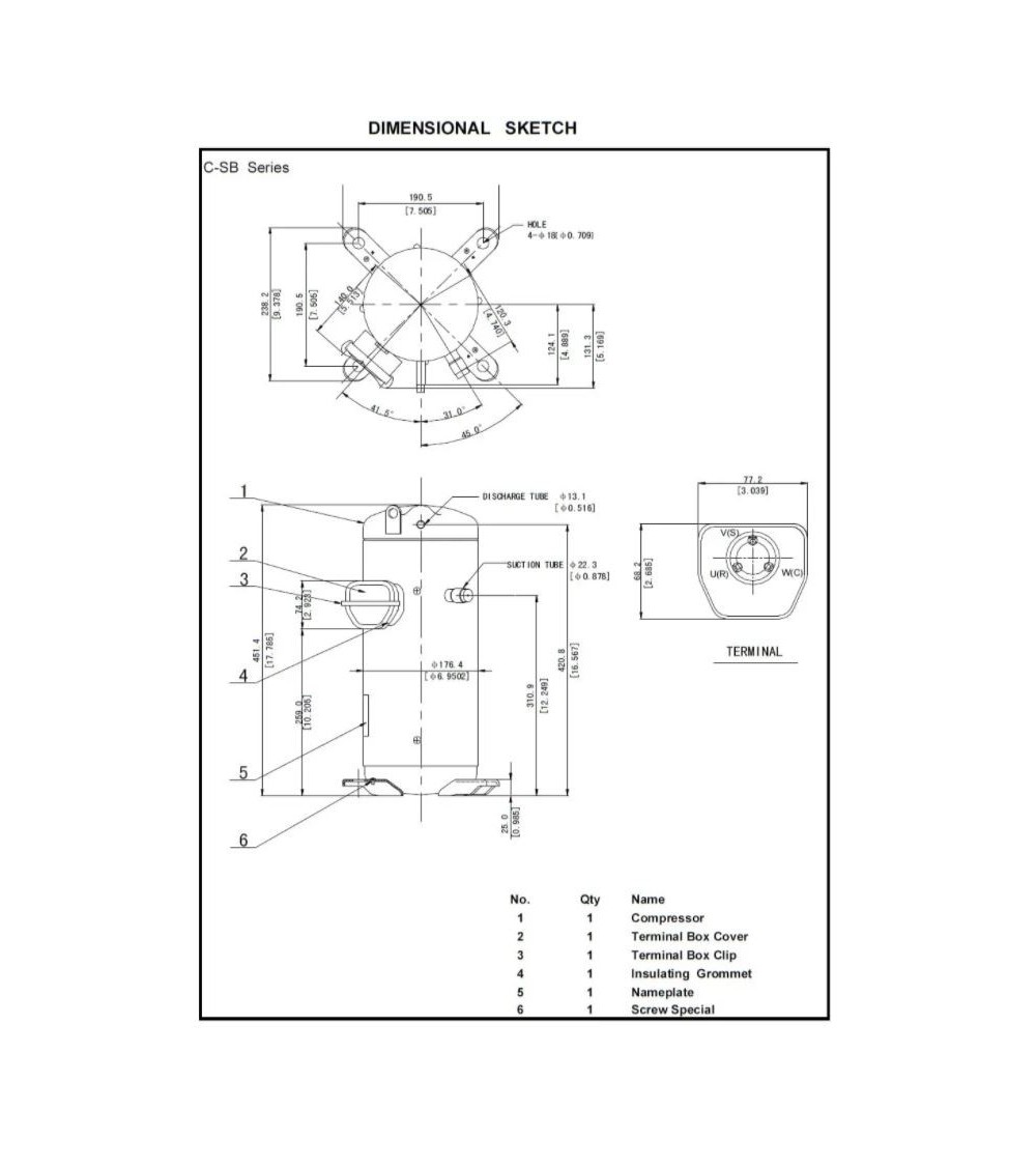C-SBP 235H38B 6 HP COMPRESSORE SCROLL R410A