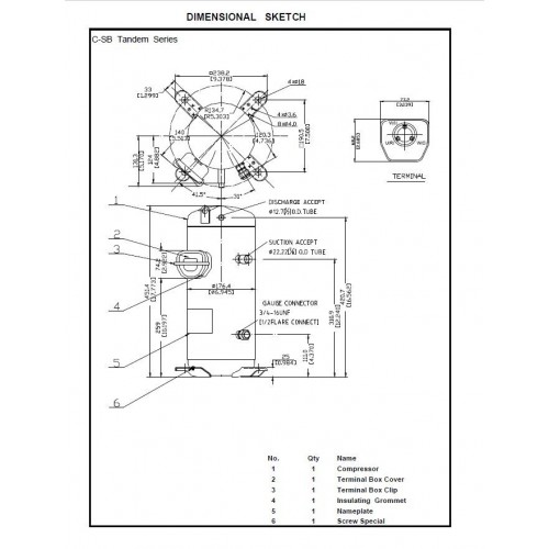 C-SBS180H00B    COMPRESSORE SCROLL R404A