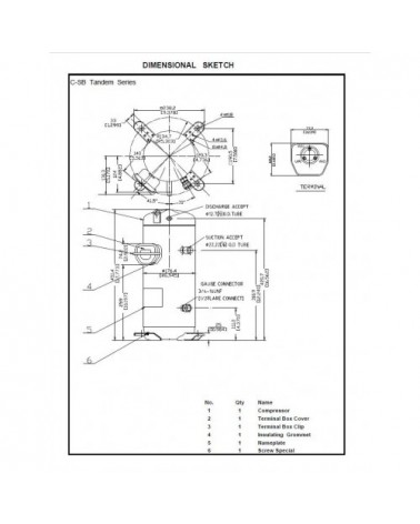 C-SBS180H00B    COMPRESSORE SCROLL R404A