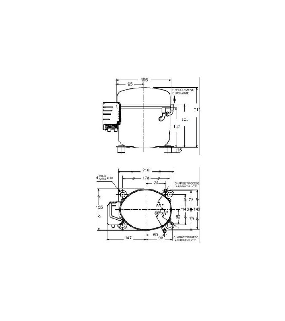 CAE 2417 Z COMPRESSORE R404A 