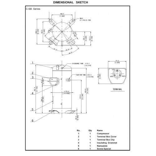 C-SBP120H38B COMPRESSORE 