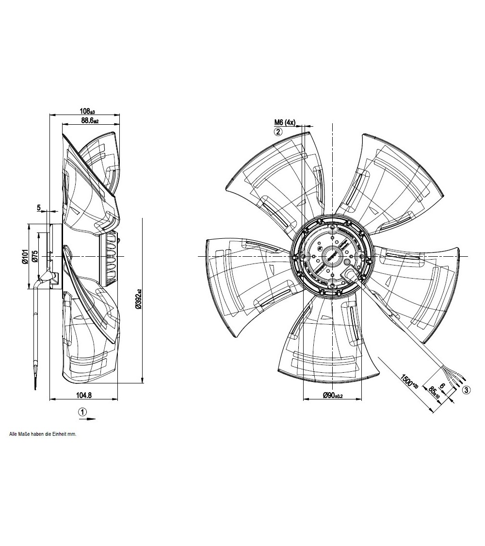 A6E400-AN24-07  D. 400 P.M.  VENTILATORE 900 GIRI    EX ...AP10-07