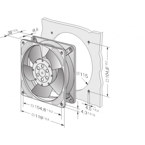 4650 Z 854  VENTILATORE IP20 SU BRONZINE ex W2S107-AA  (D.12X12)