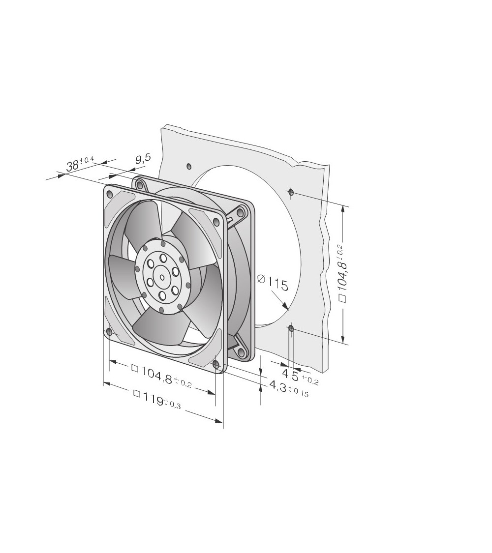 4650 Z 854  VENTILATORE IP20 SU BRONZINE ex W2S107-AA  (D.12X12)