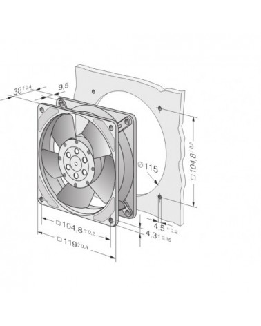 4650 Z 854  VENTILATORE IP20 SU BRONZINE ex W2S107-AA  (D.12X12)