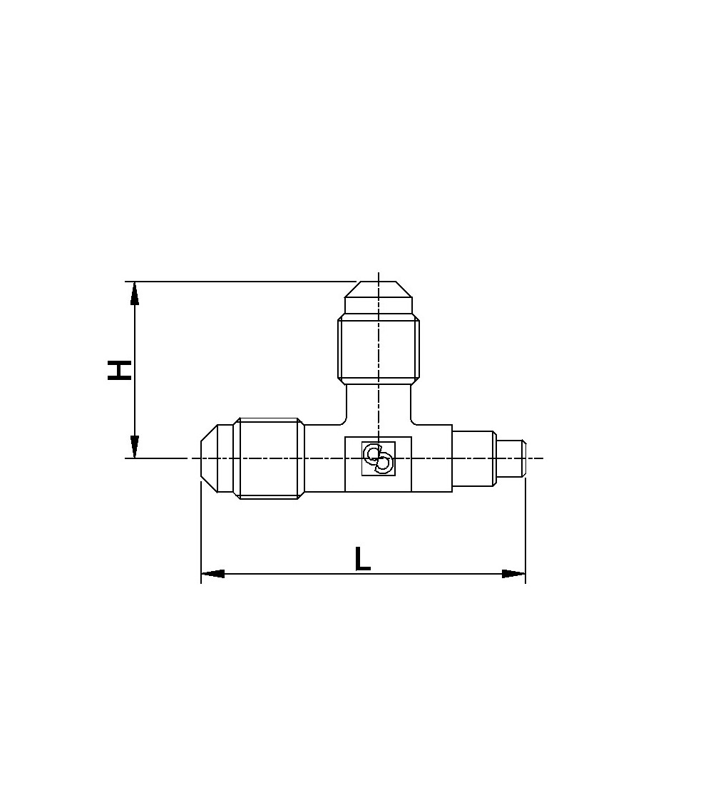 8380/X01      TEE CON ATTACCO CARICA 1/4 x1/4x6