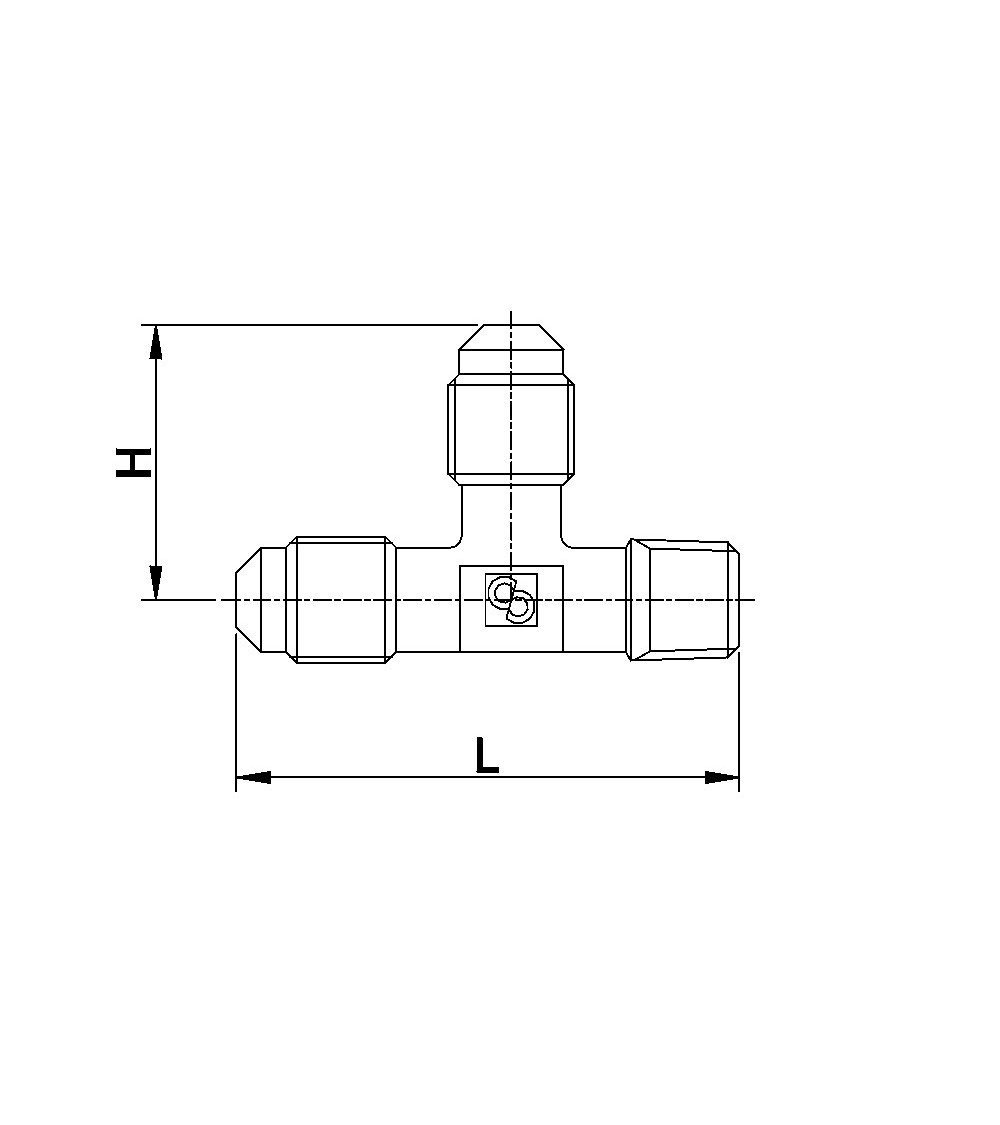 8380/122 TEE CON ATTACCO CARICA 1/4 x1/4x1/8NPT