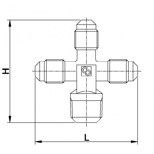 8382/X02      CROCE C/ATTACCO CARICA 1/4SAE 1/4SAE 1/4SAE 1/4NPT