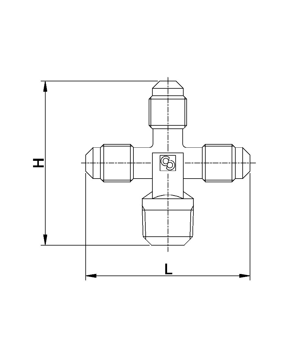 8382/X02      CROCE C/ATTACCO CARICA 1/4SAE 1/4SAE 1/4SAE 1/4NPT