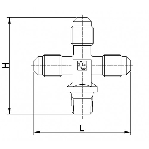 8382/1222     CROCE C/ATTACCO CARICA 1/4SAE 1/4SAE 1/4SAE 1/8NPT