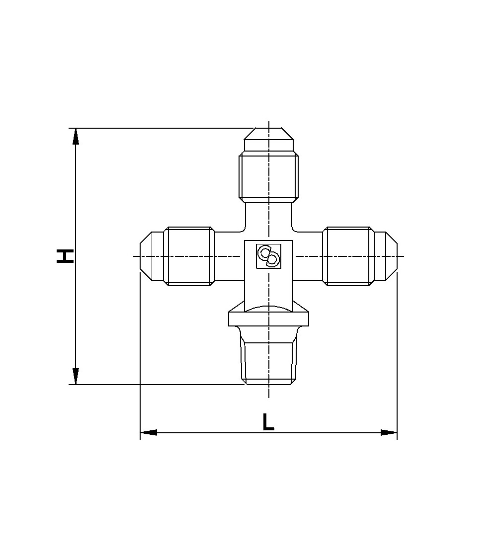 8382/1222     CROCE C/ATTACCO CARICA 1/4SAE 1/4SAE 1/4SAE 1/8NPT