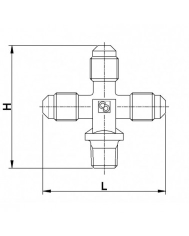 8382/1222     CROCE C/ATTACCO CARICA 1/4SAE 1/4SAE 1/4SAE 1/8NPT