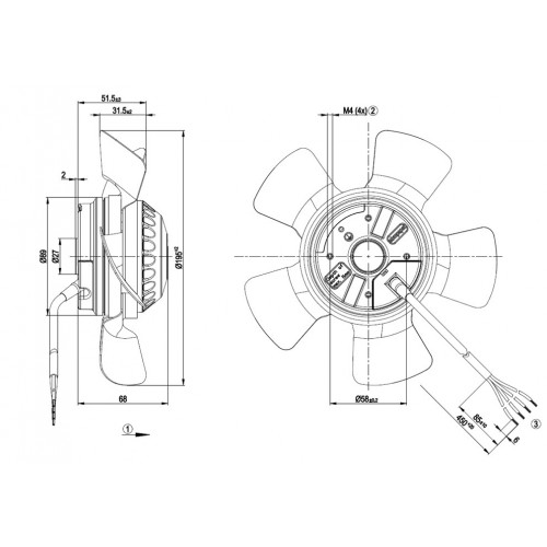 A2E200-AF02-02 D. 200 P.M.    VENTILATOR E  2650 GIRI