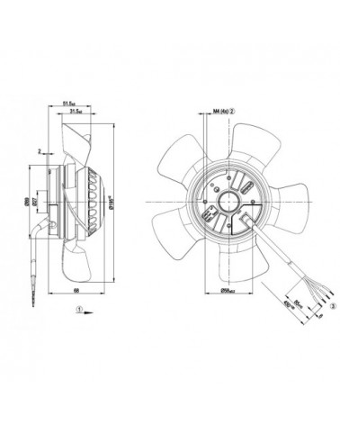 A2E200-AF02-02 D. 200 P.M.    VENTILATOR E  2650 GIRI