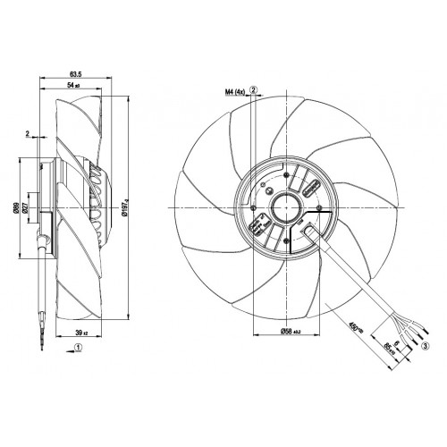 A2E200-AH38-01 D. 200 A.M.    VENTILATOR E  2800 G.