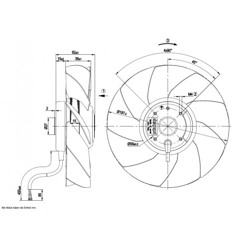 A4S200-AH04-01 D. 200 A.M.    VENTILATOR E  1400 G.