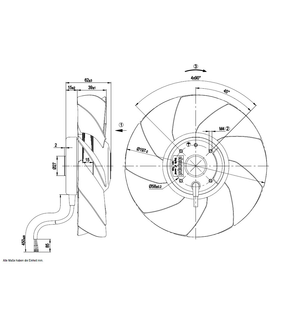 A4S200-AH04-01 D. 200 A.M.    VENTILATOR E  1400 G.