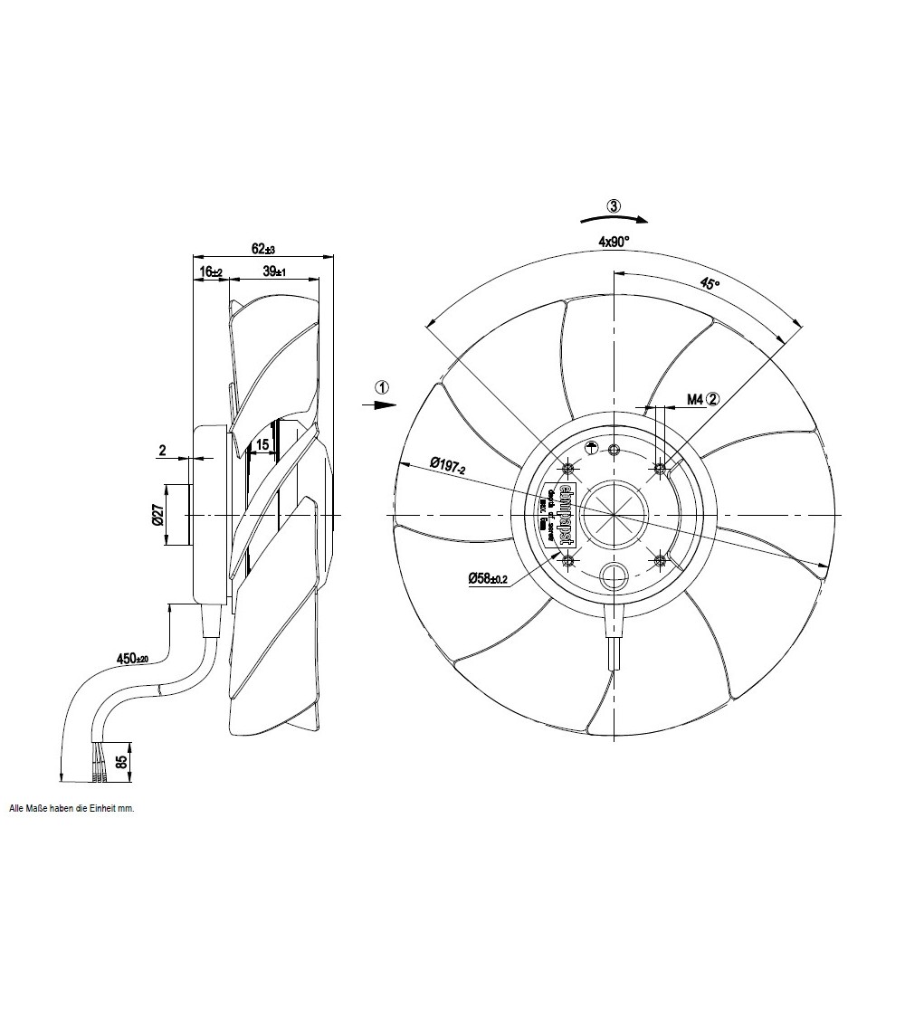 A4S200-AI04-01 D. 200 P.M.  VENTILATORE 1400 G.