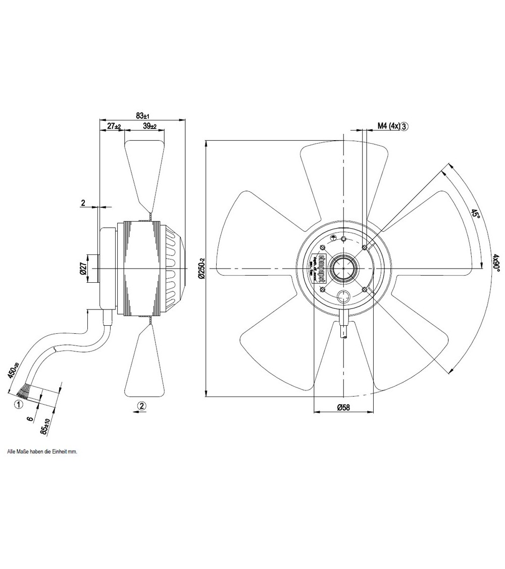 A2D250-AA02-01 D. 250 A.T.  VENTILATORE 2670 GIRI