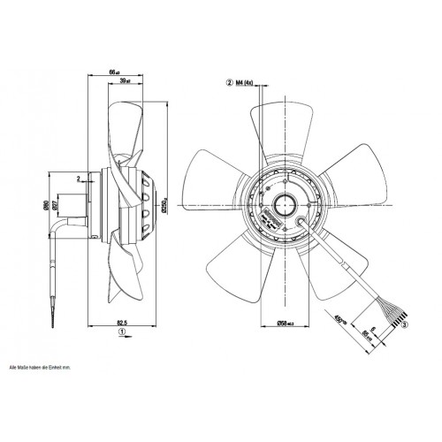 A2D250-AA02-02 D. 250 P.T.  VENTILATORE 2670 GIRI