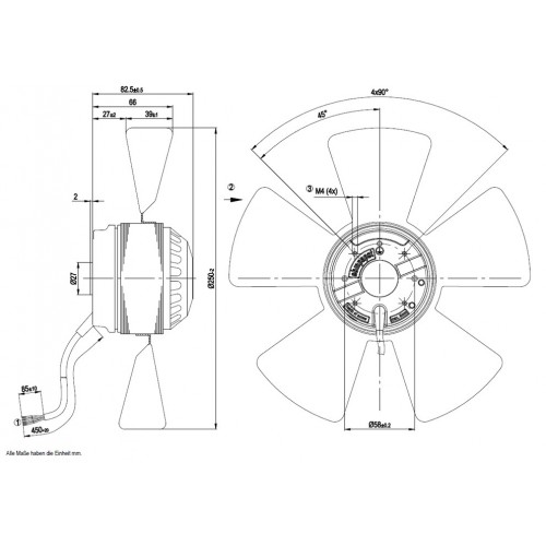 A2E250-AE65-02 D. 250 P.M.  VENTILATORE 2650 GIRI               4MF