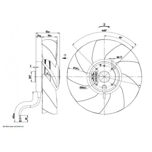 A4E250-AA04-01 D. 250 A.M.    VENTILATOR E  1400 GIRI