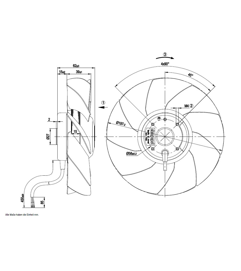 A4E250-AA04-01 D. 250 A.M.    VENTILATOR E  1400 GIRI