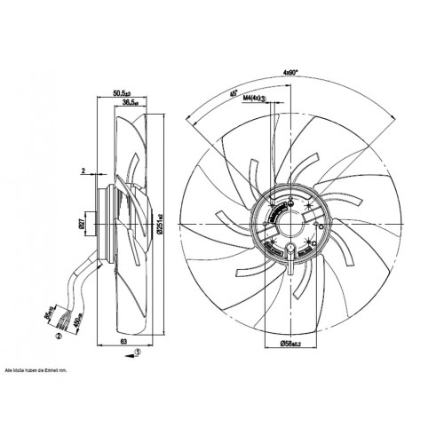 A4E250-AH02-09 D. 250 A.M.VENTILATOR E  1400 GIRI EX AH0201