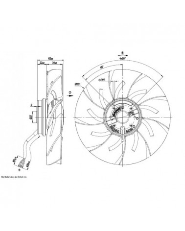 A4E250-AI02-09 D. 250 P.M.    VENTILATOR E  1400 GIRI