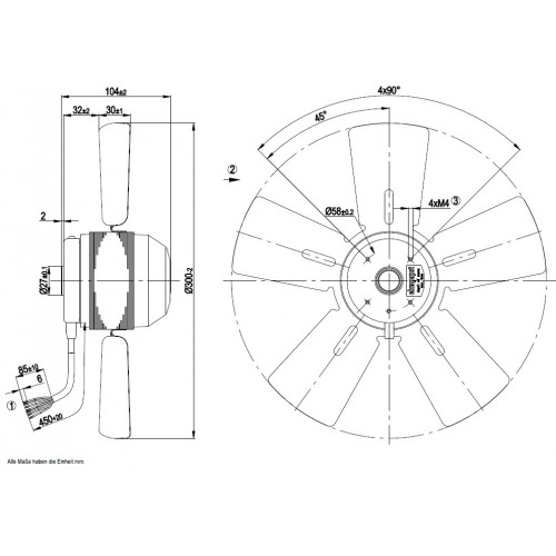 A2D300-AD02-02 D. 300 P.T.    VENTILATOR E  2500 GIRI