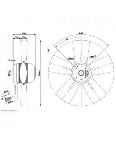 A2D300-AD02-02 D. 300 P.T.    VENTILATOR E  2500 GIRI